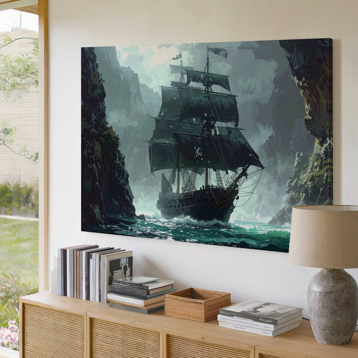 Ghost Pirate Ship Canvas – Dramatic Maritime Adventure Wall Art - Gifitto