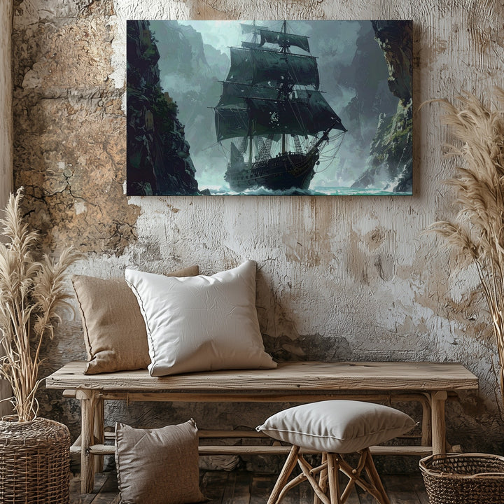 Ghost Pirate Ship Canvas – Dramatic Maritime Adventure Wall Art - Gifitto