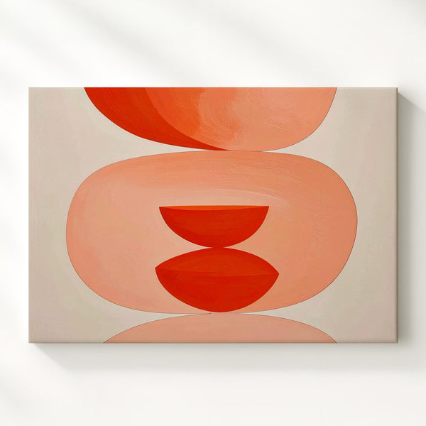 Bold Bowtie Trio Canvas – Minimalist Red-Orange Geometric Art - Gifitto