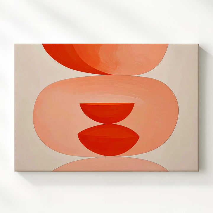 Bold Bowtie Trio Canvas – Minimalist Red-Orange Geometric Art - Gifitto
