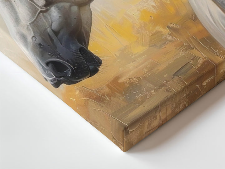 Whispering Grace Canvas – Soft Pastel Horse in Thoughtful Pose - Gifitto