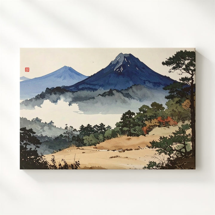 Minimalist Watercolor Mountain Canvas – Soft Ink-Inspired Landscape of Balance & Calm - Gifitto