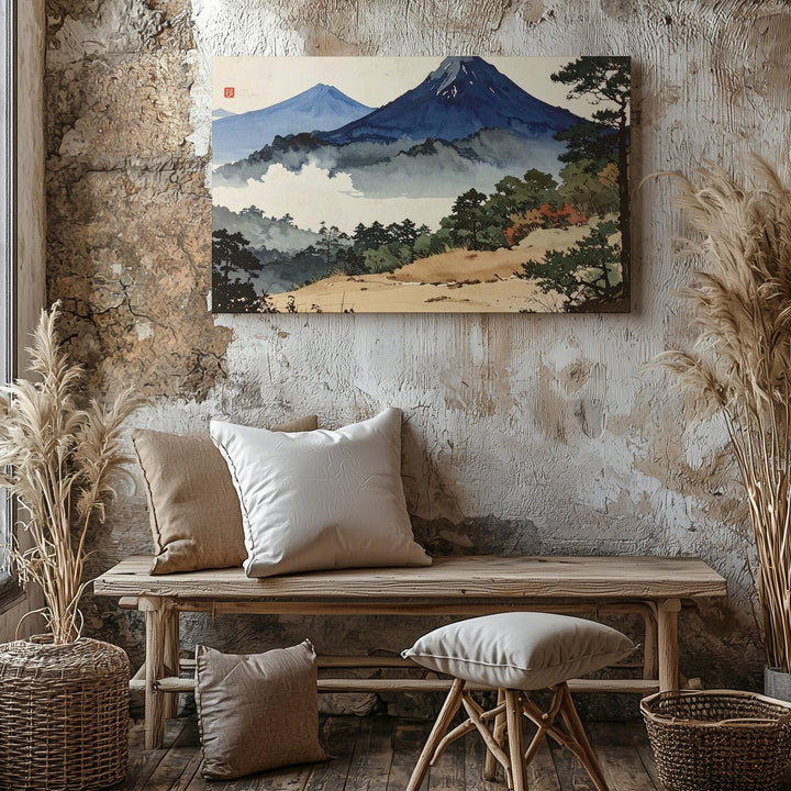 Minimalist Watercolor Mountain Canvas – Soft Ink-Inspired Landscape of Balance & Calm - Gifitto