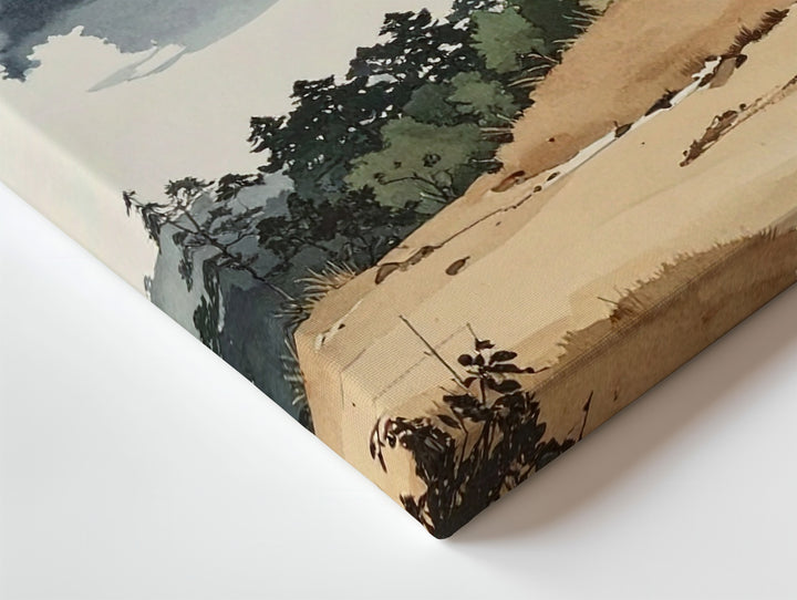 Minimalist Watercolor Mountain Canvas – Soft Ink-Inspired Landscape of Balance & Calm - Gifitto