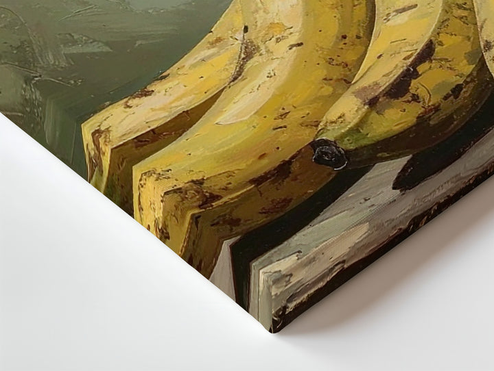 Classical Banana Still Life Canvas – Oil Painting with Moody Green Backdrop - Gifitto