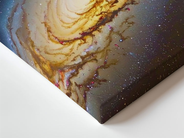 Edge-On Spiral Galaxy Canvas – Golden Disk & Stellar Stream in Deep Space - Gifitto