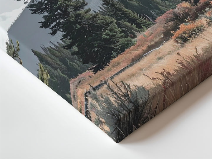 Woodland Clearing & Mountain Peak Canvas – Serene Forest Landscape of Solitude & Strength - Gifitto