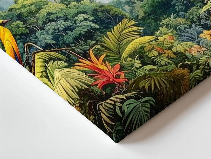 Tropical Jungle Canvas – Vibrant Rainforest Art with Exotic Foliage & Birds - Gifitto