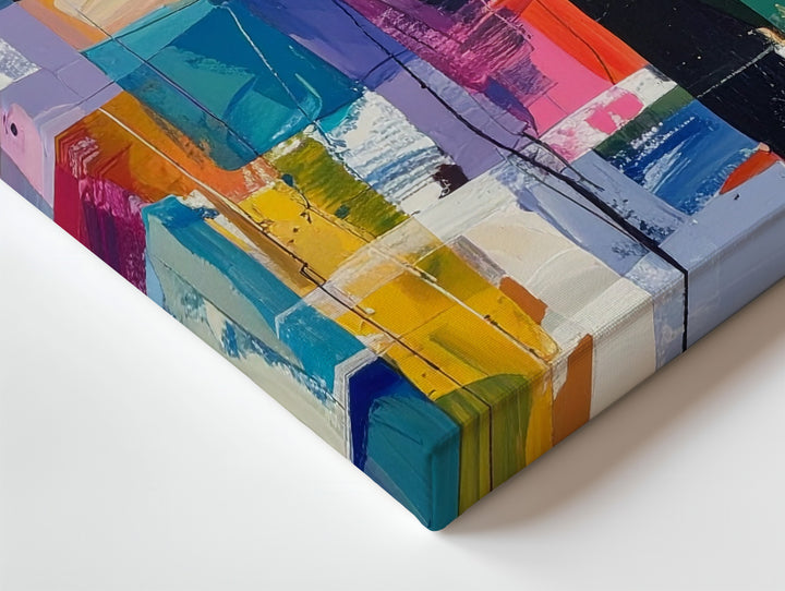 Urban Jazz Abstract Canvas – Vibrant Colorful Geometric Art - Gifitto