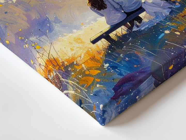 Golden Love Canvas – Romantic Couple Under Trees in Dreamy Light - Gifitto