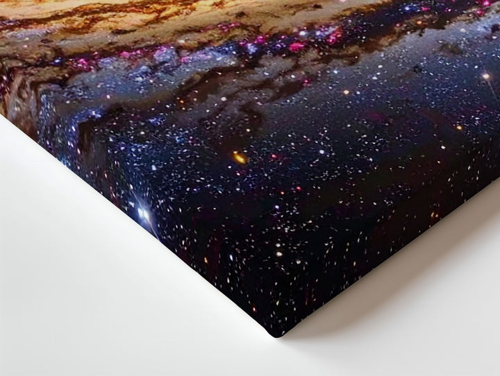 Angled Andromeda Galaxy Canvas – Golden Core with Spiral Arm Detail - Gifitto