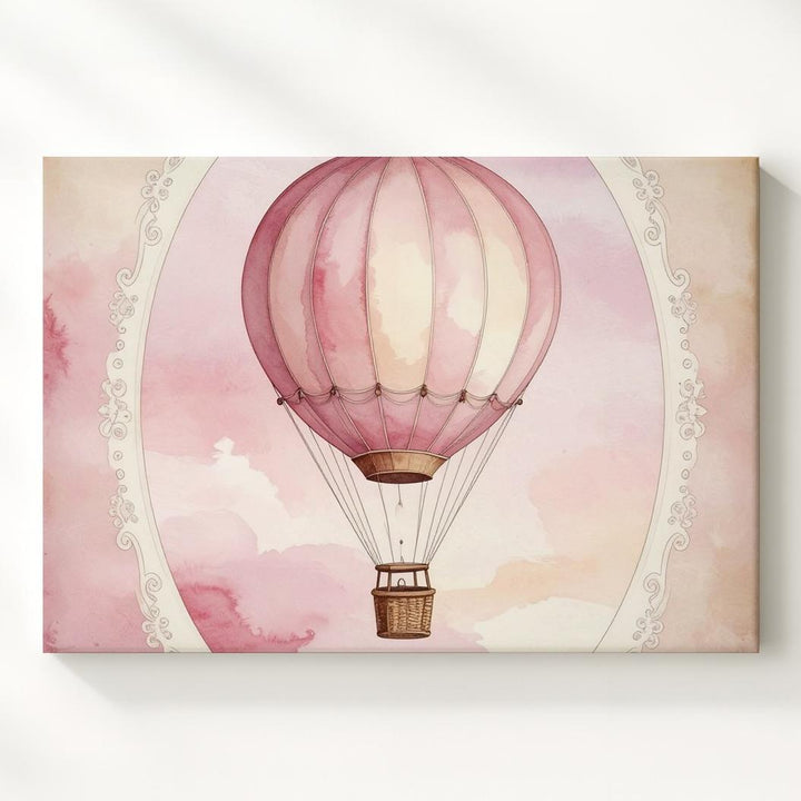 Whimsical Hot Air Balloon Canvas – Vintage Nursery Wall Art - Gifitto