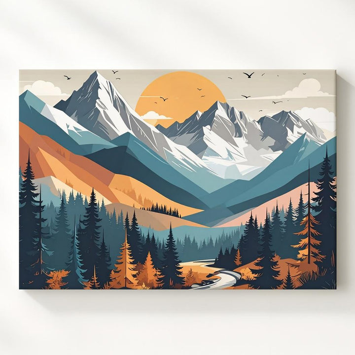 Majestic Mountain Landscape Canvas – Bold Nature Wall Art - Gifitto