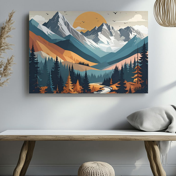 Majestic Mountain Landscape Canvas – Bold Nature Wall Art - Gifitto