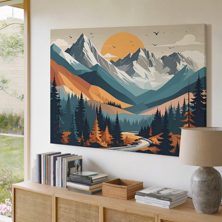 Majestic Mountain Landscape Canvas – Bold Nature Wall Art - Gifitto