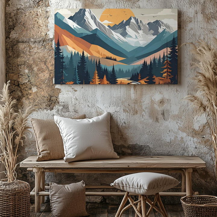 Majestic Mountain Landscape Canvas – Bold Nature Wall Art - Gifitto