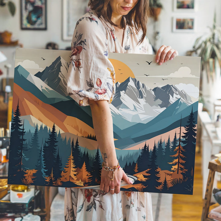 Majestic Mountain Landscape Canvas – Bold Nature Wall Art - Gifitto