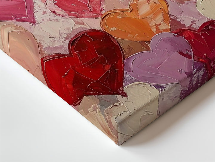 Heartfelt Collage Canvas – Textured Hand-Painted Heart Art - Gifitto