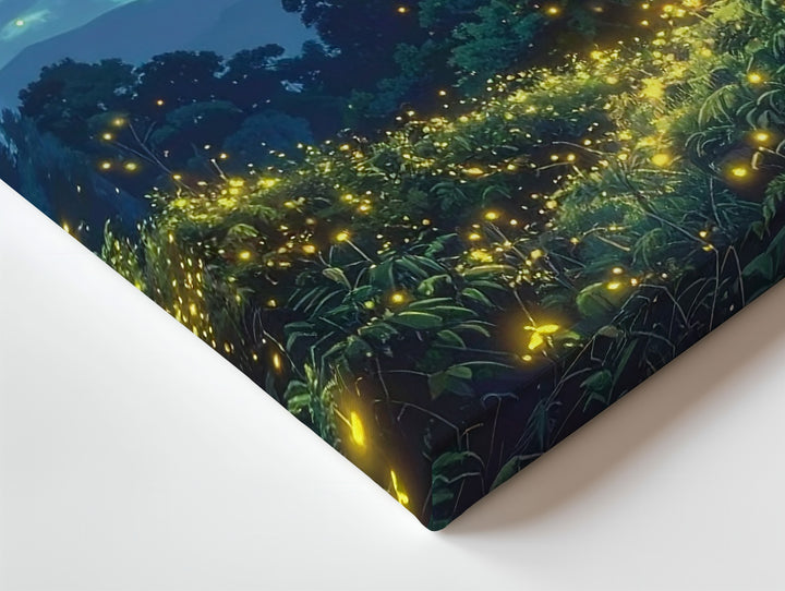 Firefly Forest Night Canvas – Mystical Woodland Glow & Starry Sky Art - Gifitto