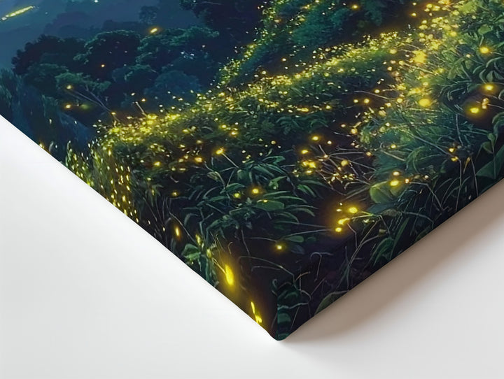 Twilight Firefly Forest Canvas – Glowing Night Woods & Starry Sky Art - Gifitto