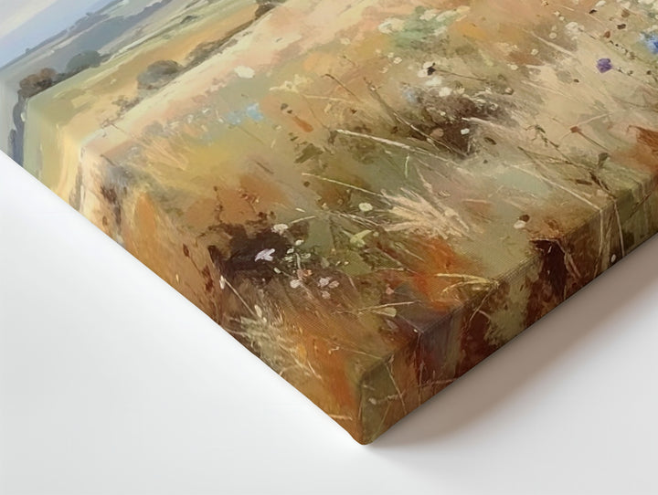 Pastel Summer Meadow Canvas – Soft Watercolor Countryside Landscape Art - Gifitto