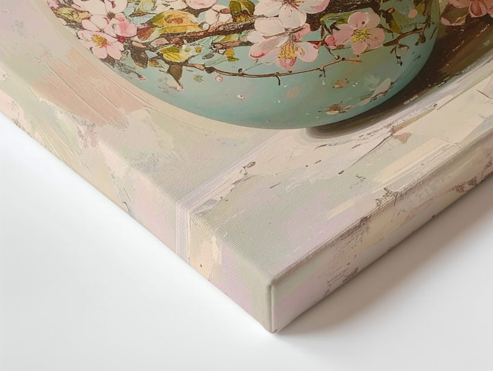 Cherry Blossom Easter Egg Canvas – Elegant Spring Wall Art - Gifitto