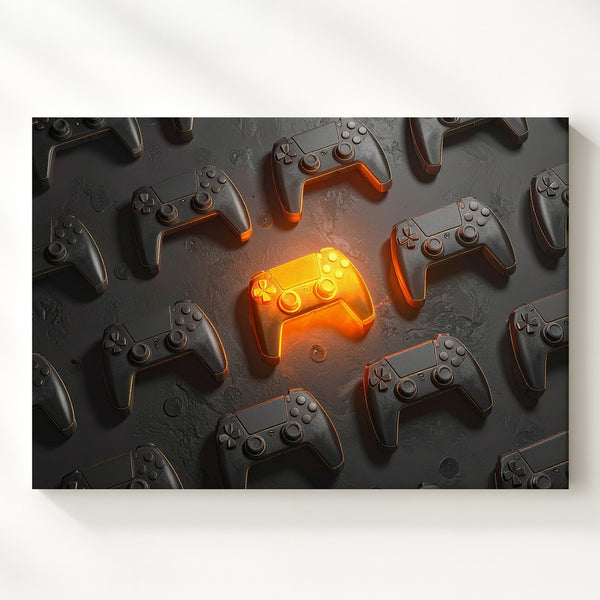 Standout Controller Canvas – Glowing Gamer Identity Wall Art - Gifitto