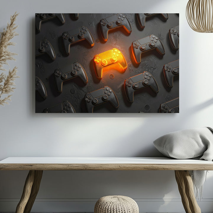 Standout Controller Canvas – Glowing Gamer Identity Wall Art - Gifitto
