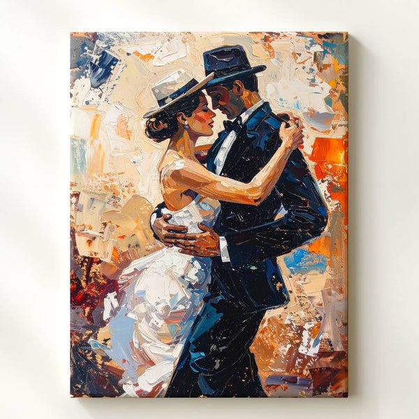 Passionate Dance Canvas – Romantic Couple in Tango Embrace - Gifitto