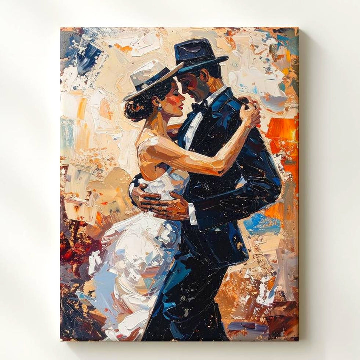 Passionate Dance Canvas – Romantic Couple in Tango Embrace - Gifitto