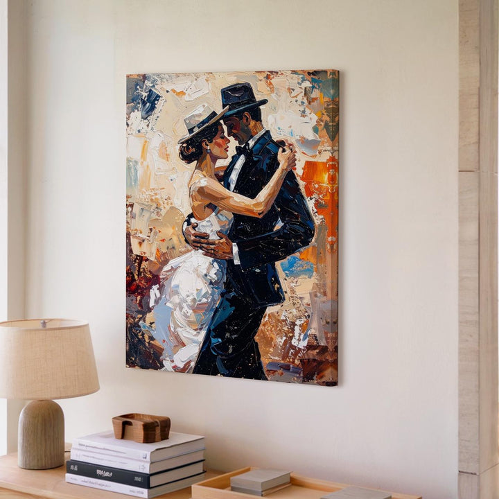 Passionate Dance Canvas – Romantic Couple in Tango Embrace - Gifitto