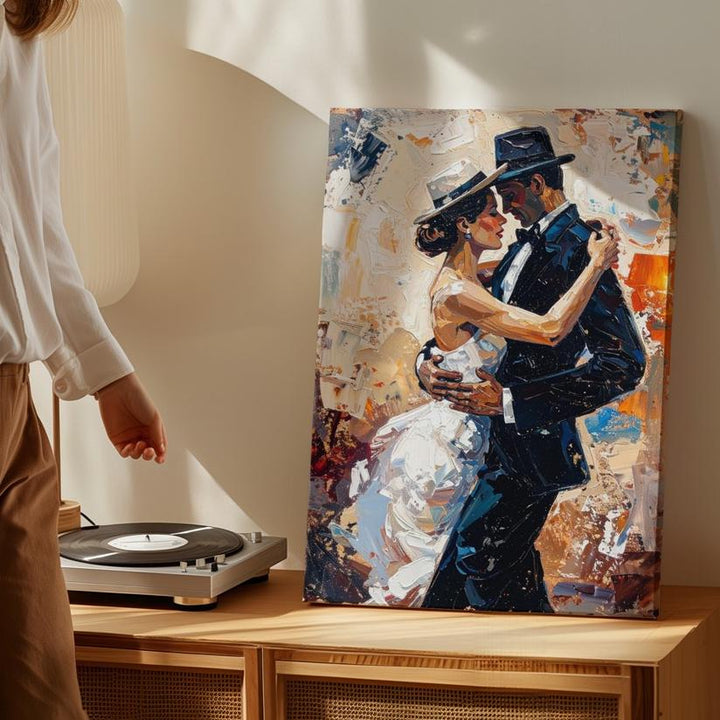Passionate Dance Canvas – Romantic Couple in Tango Embrace - Gifitto