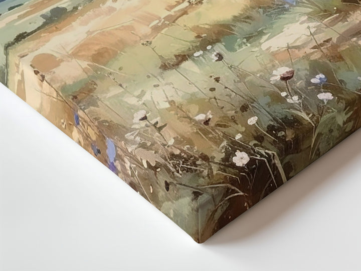 Lavender Haze Meadow Canvas – Soft Watercolor Countryside with Wildflowers - Gifitto
