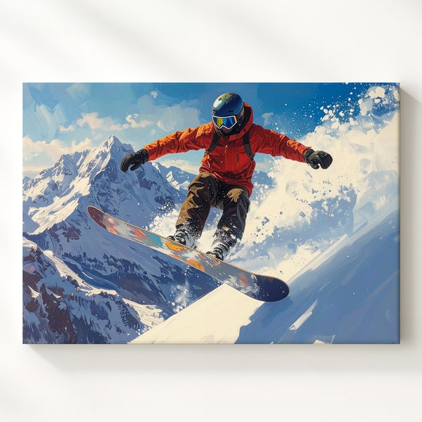 Airborne Snowboarder Canvas – High-Energy Winter Sports Wall Art - Gifitto