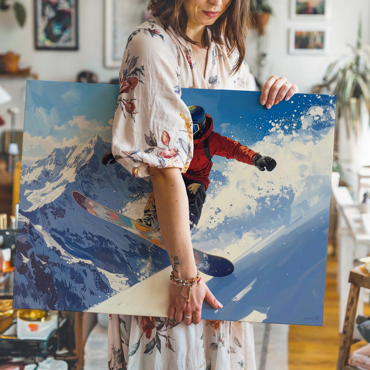 Airborne Snowboarder Canvas – High-Energy Winter Sports Wall Art - Gifitto
