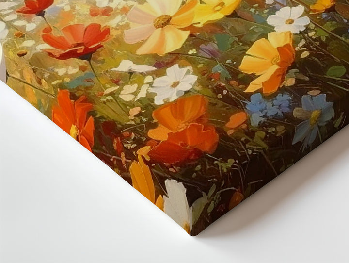Golden Bloom Canvas – Vertical Wildflower Field in Morning Light - Gifitto