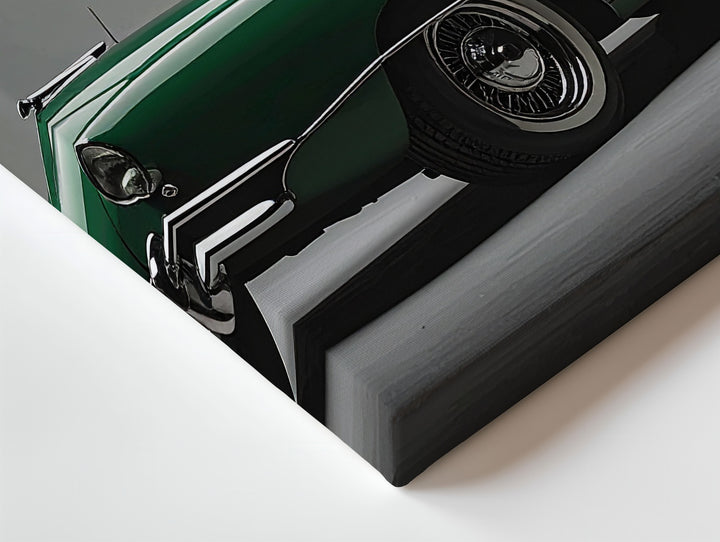 Timeless Green Coupe Canvas – Classic Vintage Car Studio Portrait - Gifitto