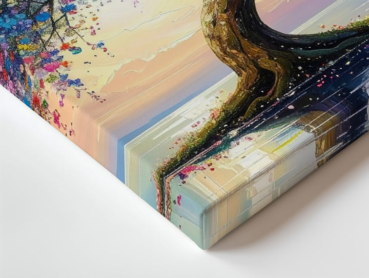 Dream Blossom Tree Canvas – Fantastical Reflective Landscape Wall Art - Gifitto