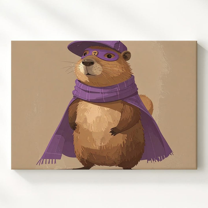 Superhero Animal Character Canvas – Quirky Nursery Wall Art - Gifitto