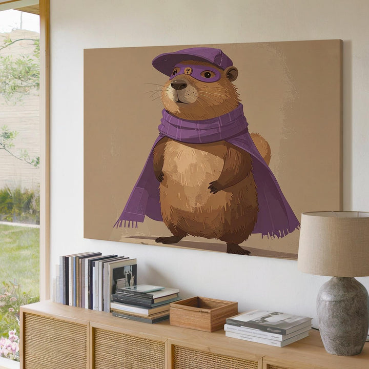 Superhero Animal Character Canvas – Quirky Nursery Wall Art - Gifitto