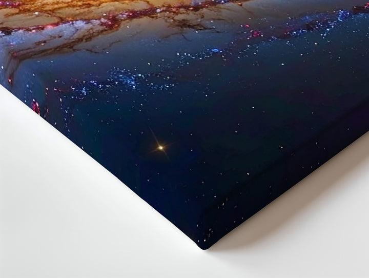 Golden Spiral Galaxy Canvas – Side View of Radiant Core & Stellar Arms - Gifitto
