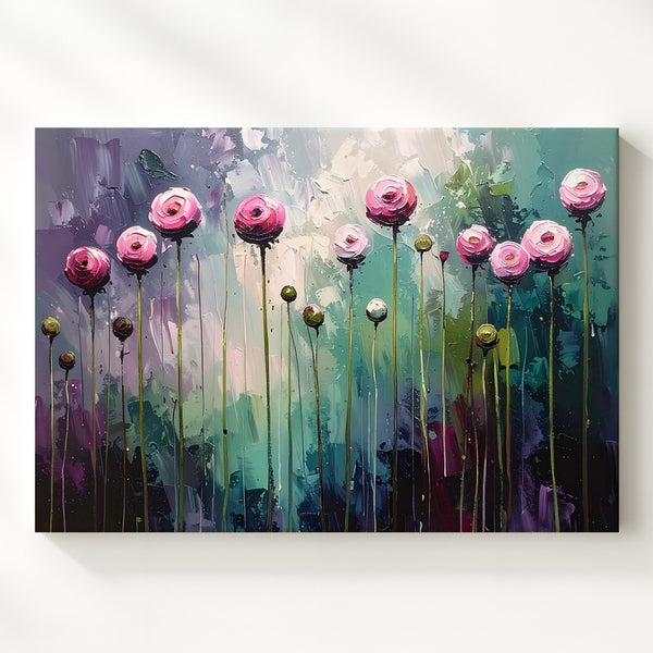 Floating Bloom Abstract Canvas – Modern Impressionist Floral Wall Art - Gifitto