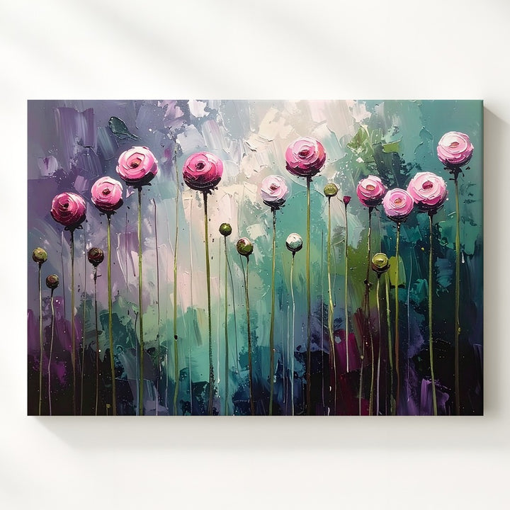 Floating Bloom Abstract Canvas – Modern Impressionist Floral Wall Art - Gifitto
