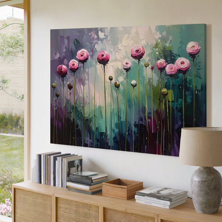 Floating Bloom Abstract Canvas – Modern Impressionist Floral Wall Art - Gifitto