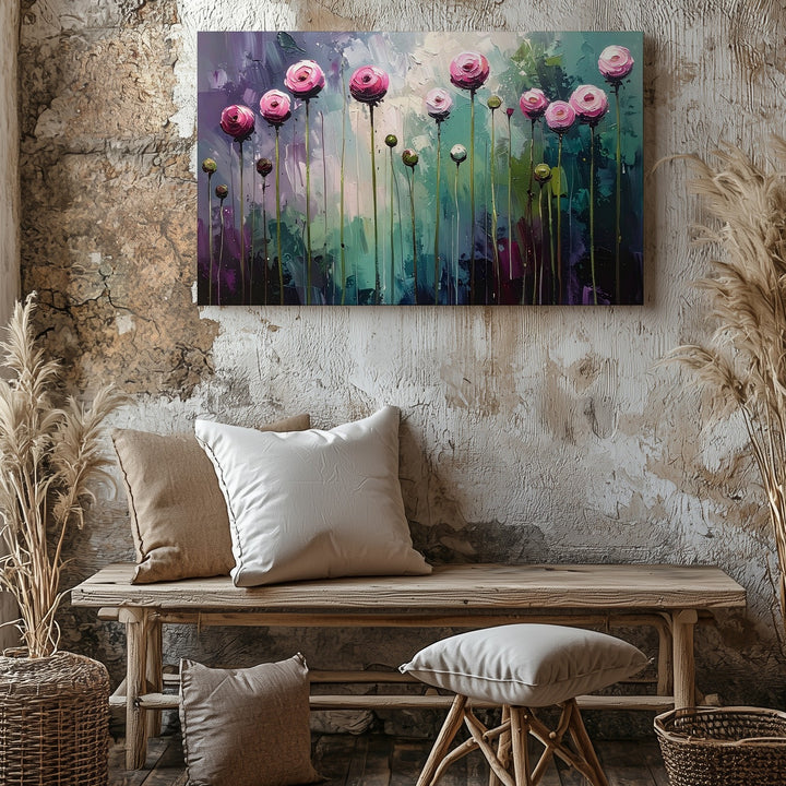 Floating Bloom Abstract Canvas – Modern Impressionist Floral Wall Art - Gifitto
