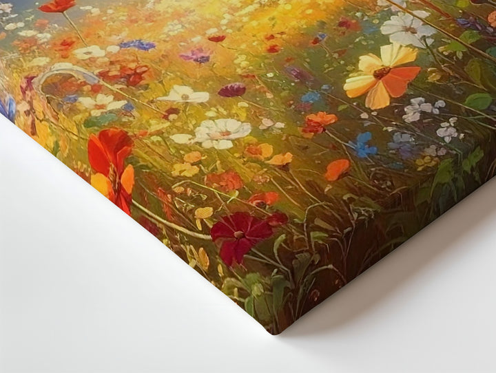 Sunbeam Meadow Canvas – Vertical Wildflower Field with Light & Color - Gifitto