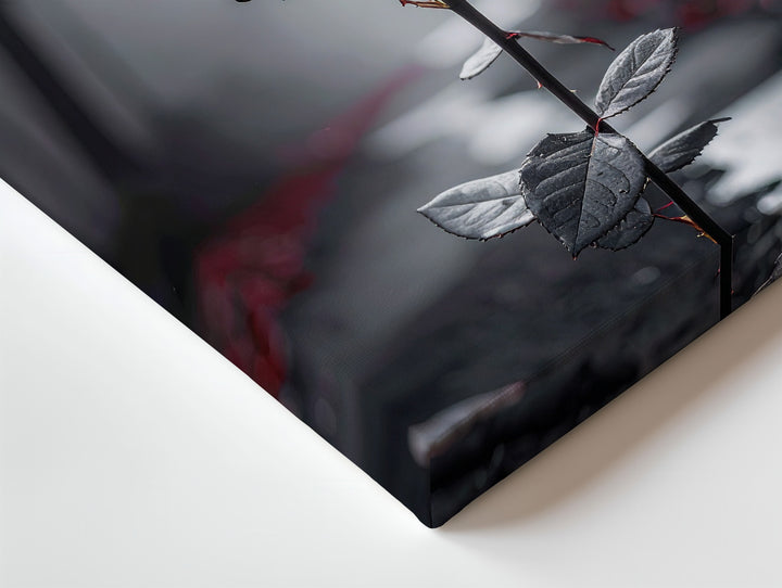 Ethereal Rose Canvas – Red Rose in Misty Forest Path - Gifitto