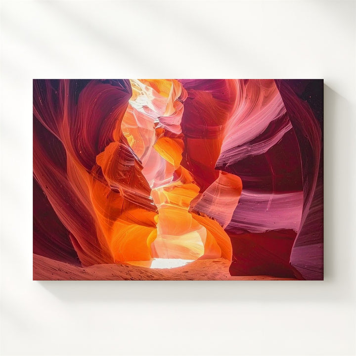 Crimson Passage Canvas – Sculptural Slot Canyon with Sunlit Sandstone Curves - Gifitto