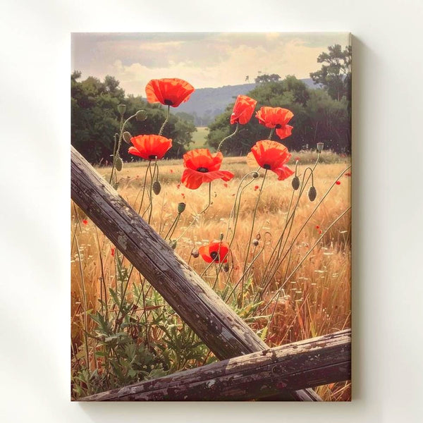 Golden Poppy Field Canvas – Serene Landscape Wall Art - Gifitto