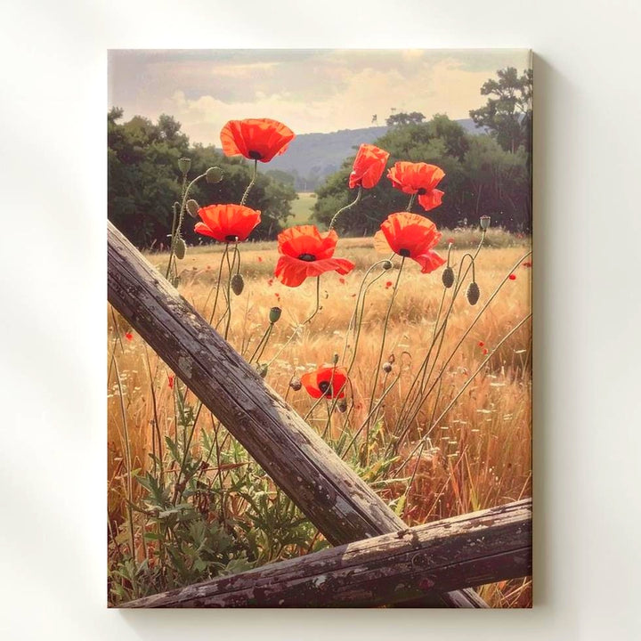 Golden Poppy Field Canvas – Serene Landscape Wall Art - Gifitto